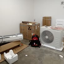 Air conditioning units prepared for installation
